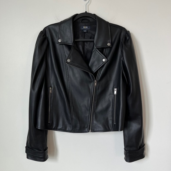 Maeve Faux Leather Femme Moto Jacket Black Womens XL - Picture 5 of 16